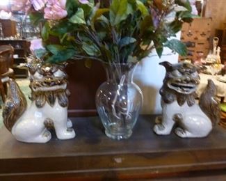 Complementary pair of Chinese ceramic fou dogs @ $60/pair
