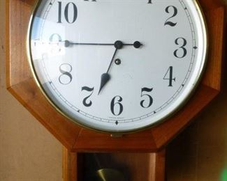 Reproduction schoolhouse-style wall clock @ $100