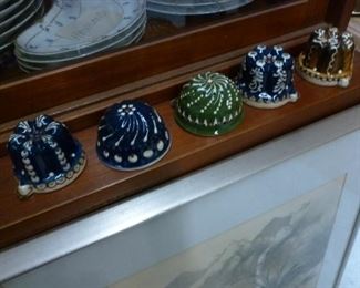 Set of 5 handpainted ceramic food molds @ $4 each