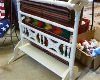 American Victorian very large quilt rack overpainted in white @ $90