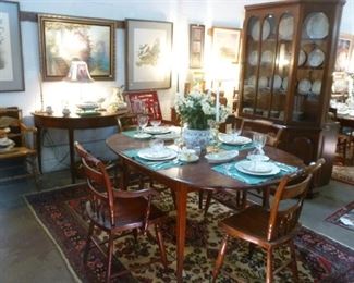 The oval table is part of a Hitchcock set including 4 chairs, now reduced to $200/set