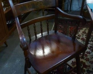 Open armchair, part of set of 4 Hitchcock-style stenciled chairs @ $200/set