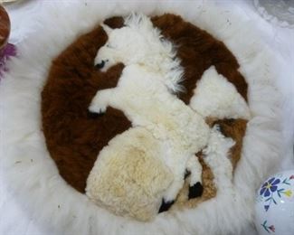 Llama wool seat cushion of horse (or unicorn), now reduced to $18