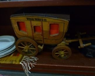 "Wells Fargo" coach.  Someone who works for Wells Fargo Bank should want this collector item.
