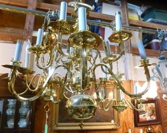 Heavy brass 2-tier chandelier now reduced to $50 so that we don't have to move it.