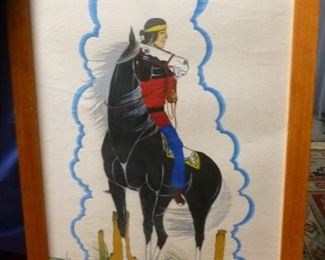 Very collectible Native American painting by Clark.  Look him up!  Offered for the first time now @ $294.  Has just been cleaned.