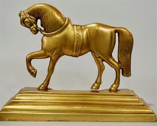 Lot 8C Antique Victorian Cast Brass Horse Doorstop