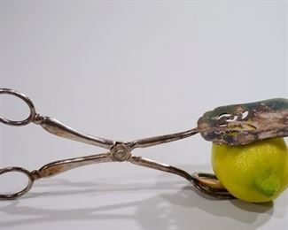 Lot 51 Leonard Silverplate Serving Scissor Handled Tongs Made