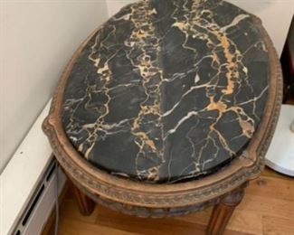 antique low side table marble top