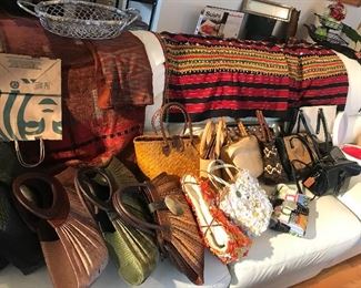 various straw bags