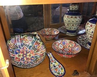 Vintage Kutahya Turkey Pottery Platers Handcrafted, Handpainted  Decor Art