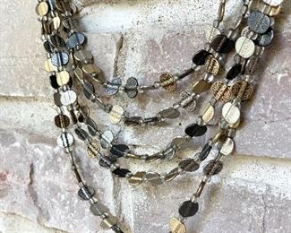 Costume jewelry. Hammered coin necklace with matching drop earrings. $10/set. 