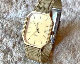 Men’s vintage wristwatch by Longines. 10K RGP. Dated 1982. $250. It’s possible the winder may need a trip to the repair shop. Worth it! 