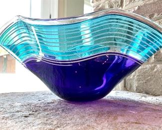 Artisan glass bowl by David Hershey.  16W x 7” T. $60