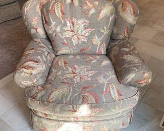 PAIR of custom club chairs. $800/both. Excellent condition. Custom upholstery is gorgeous - base color leans more grey than beige. More pics of these together on the on way! 