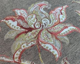 Close up of the custom upholstery. 