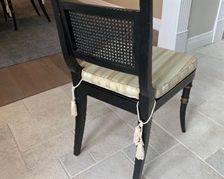 Close-up of back of chairs.