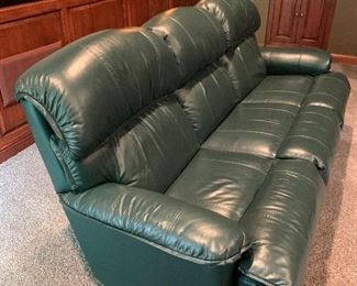 Leather Sofa Recliner - reclines on both ends 36”H x 76”W x 32”D  