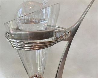 Elegant Wine Decanter - $48...Good working condition...just a few minor chips around rim. 