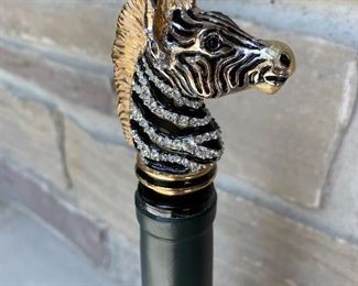 Enamelware Decorative Zebra Wine Stopper -$20