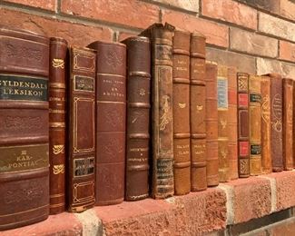 Antique decorative books. BROWN. $10/all. (Approx 17 books total) 