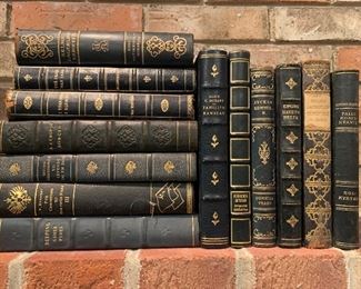 Antique decorative books. BLUE. $10/all. Approx 13 books total. 