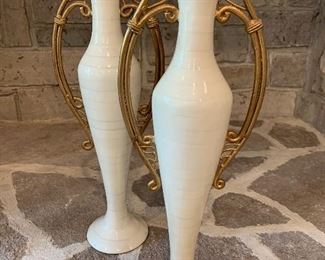 Pair of decorative taper holders. Heavy, solid, stylish. $40/pair. 