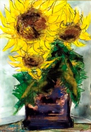 Misaki Ando ANDM1521 , Sunflower , 1995 21.25 x 14.5 "