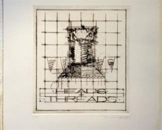 Robert Cumming, rc11, Heads + Threads,from The First Three Minutes, etc. 1987   13.75 x 12.75