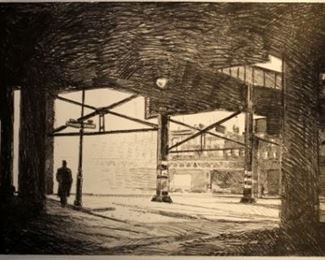 Duncan Hannah DH42-58, (2 objects) , Under the
El , (black and white), 1991 25.5 x 32.0 "