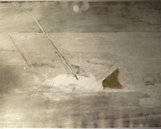 Duncan Hannah,  DH70,  Wreck of the Shiloh II , 1989 30.0 x 40.0 "