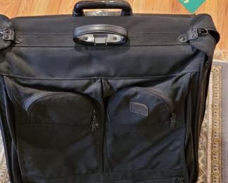 Tumi Roling Garment Bag. Ballistic nylon with leather accents
