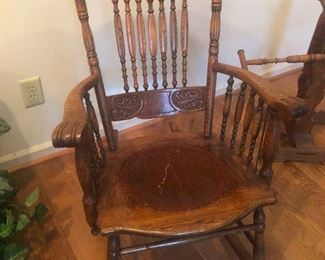 BUT! They did blow their firetruck horn from the street as they left. That was SOMETHING! Antique rocking chair