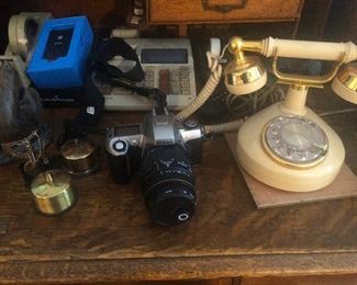 I was about to drive my car into a telephone pole when THANKFULLY . . . antique rotary phone