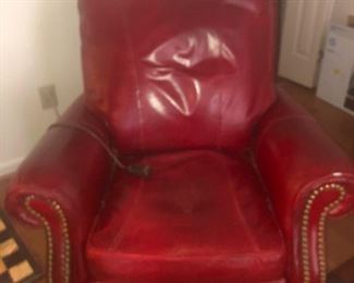 From there I BOLTED home. Red leather hobnail Barcalounger straight from evil lair