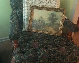And the GaPower representative responded by saying, "No, I think we'll frame you for attempted assassination of President Trump instead, how does that sound?" Mee Maw chair wearing large doily and proudly displaying painting from art class.