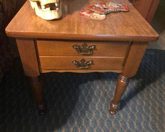 Tune back in next week for the conclusion of Holly's tree-dropping drama! (I'm out of wine.) Side table.