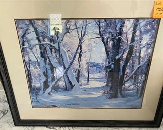Lot 75.  $65.   Cottonwoods in Winter"  framed print 38x33H.  