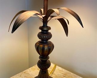 Lot 124.   $50. Pineapple Table Lamp - on the heavy side. Has a $120 price tag on the bottom.  