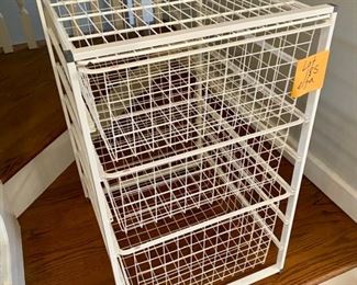 Lot 185. $150.00 Elfa 3 drawer wire basket organizer.