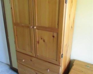 Small size armoire cabinet. Pine construction. as-is. lacking some knobs and scuffs to front. Great to paint up or re-purpose! 31"w X 52"h X 15"d. PRICE: $60.00 as-is