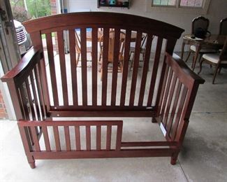 "Stratton" 4-in-1 convertible crib in Virginia cherry by Westwood Design.  (Crib / toddler bed / day bed / full size bed. (As shown, dimensions are 58"w X 30"d X 52"h). Comes with all conversion pieces. Like new! PRICE: $240.00