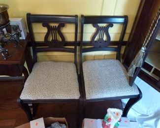 Set of 4 Lyre back chairs