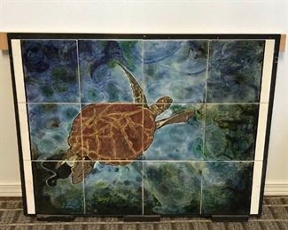  Hand Painted Turtle on Tile Art