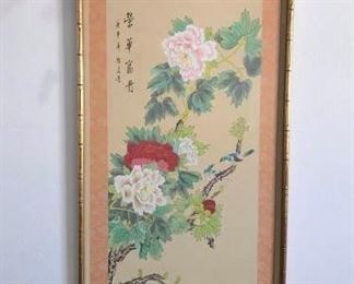Asian Floral and Birds Painting