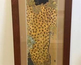 Craftsman Style Framed Woman in Cheetah Coat Print