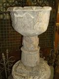 Antique marble plant holder, stars and bird graphics