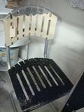 Aluminum chair from the 1950's has a matching table