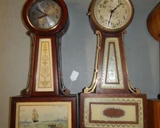 #5 $95 - Lot of (5) Banjo Clocks - Naval, Brown, and (3) Plantation Clocks 