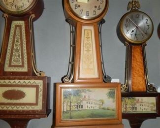 #5 $95 - Lot of (5) Banjo Clocks - Naval, Brown, and (3) Plantation Clocks 